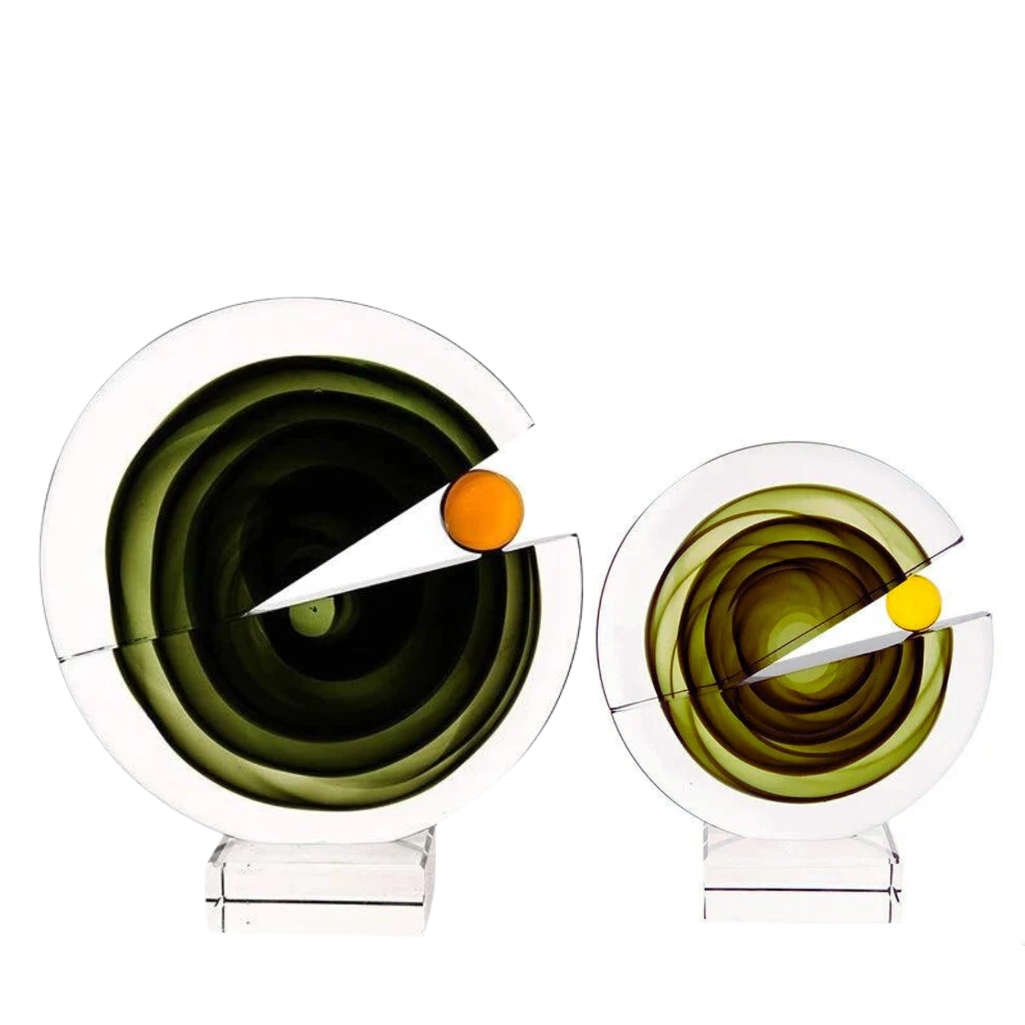 Army Green Modern Murano Crystal Decoration Set