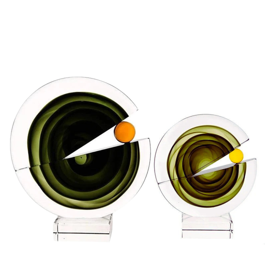 Army Green Modern Murano Crystal Decoration Set