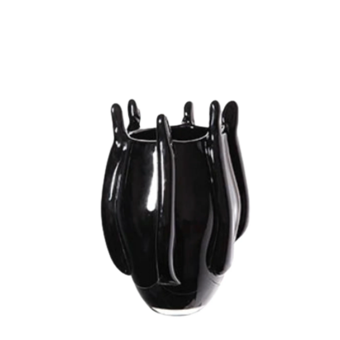 Luxus schwarze Glasvase – modern, einzigartig, Wohnraum Centerpiece