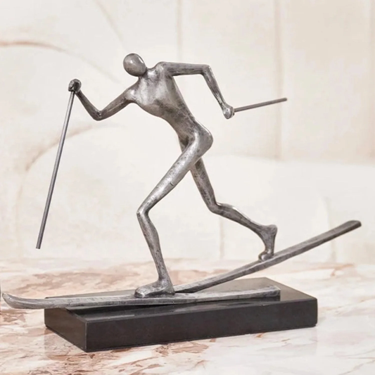 Luxuriöse Skating Man Skulptur – Handgefertigte
