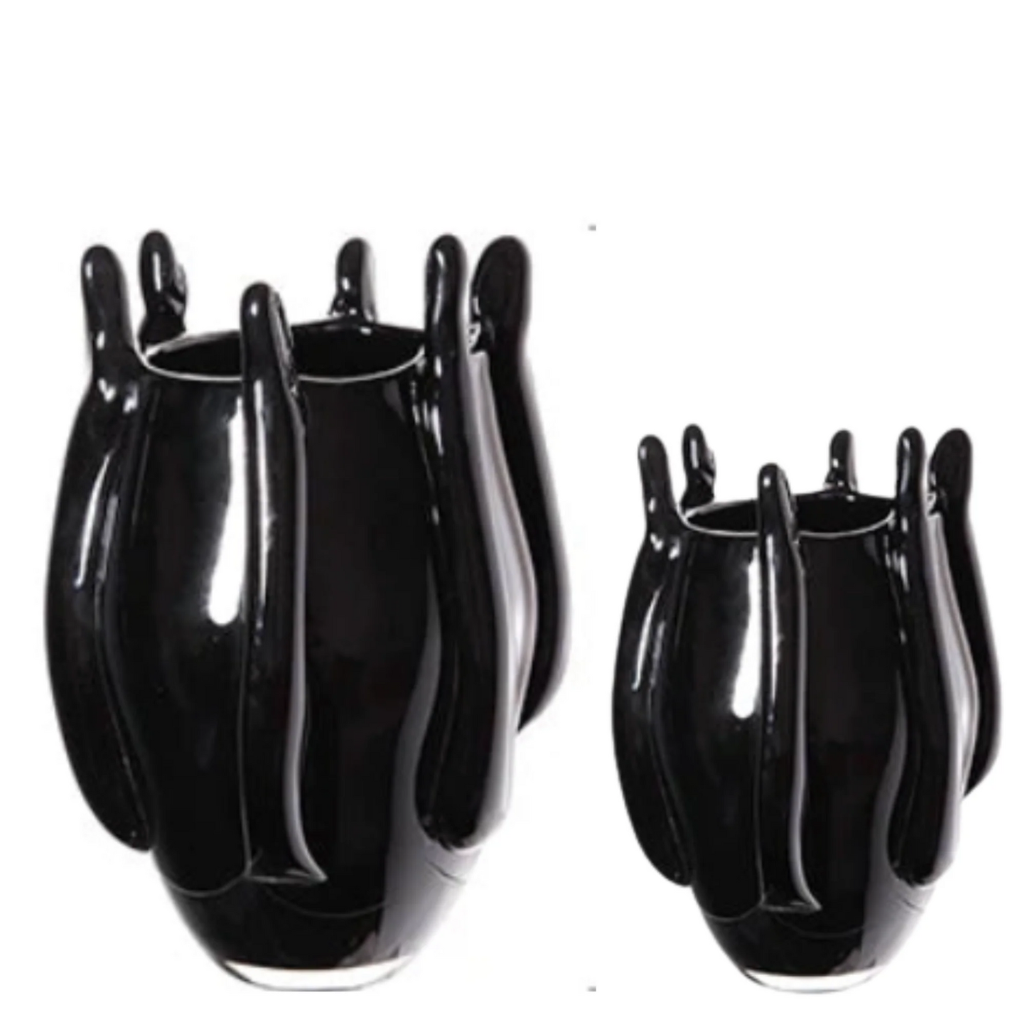 Luxus schwarze Glasvase – modern, einzigartig, Wohnraum Centerpiece