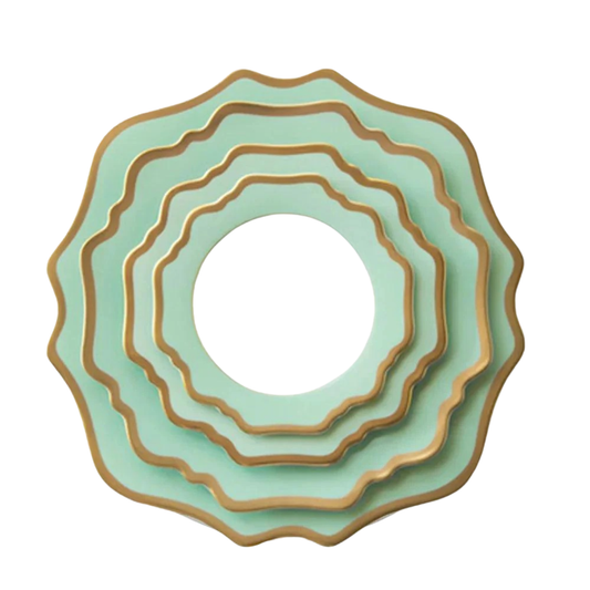 Luxuriöses Sonnenblumen Design mit Goldrand 4tlg