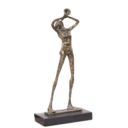 Vintage Bläser-Skulptur – Handgefertigte Metallfigur