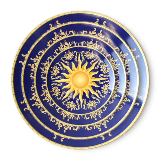 Royal Blau-Gold Sonnen Bone China Geschirrse