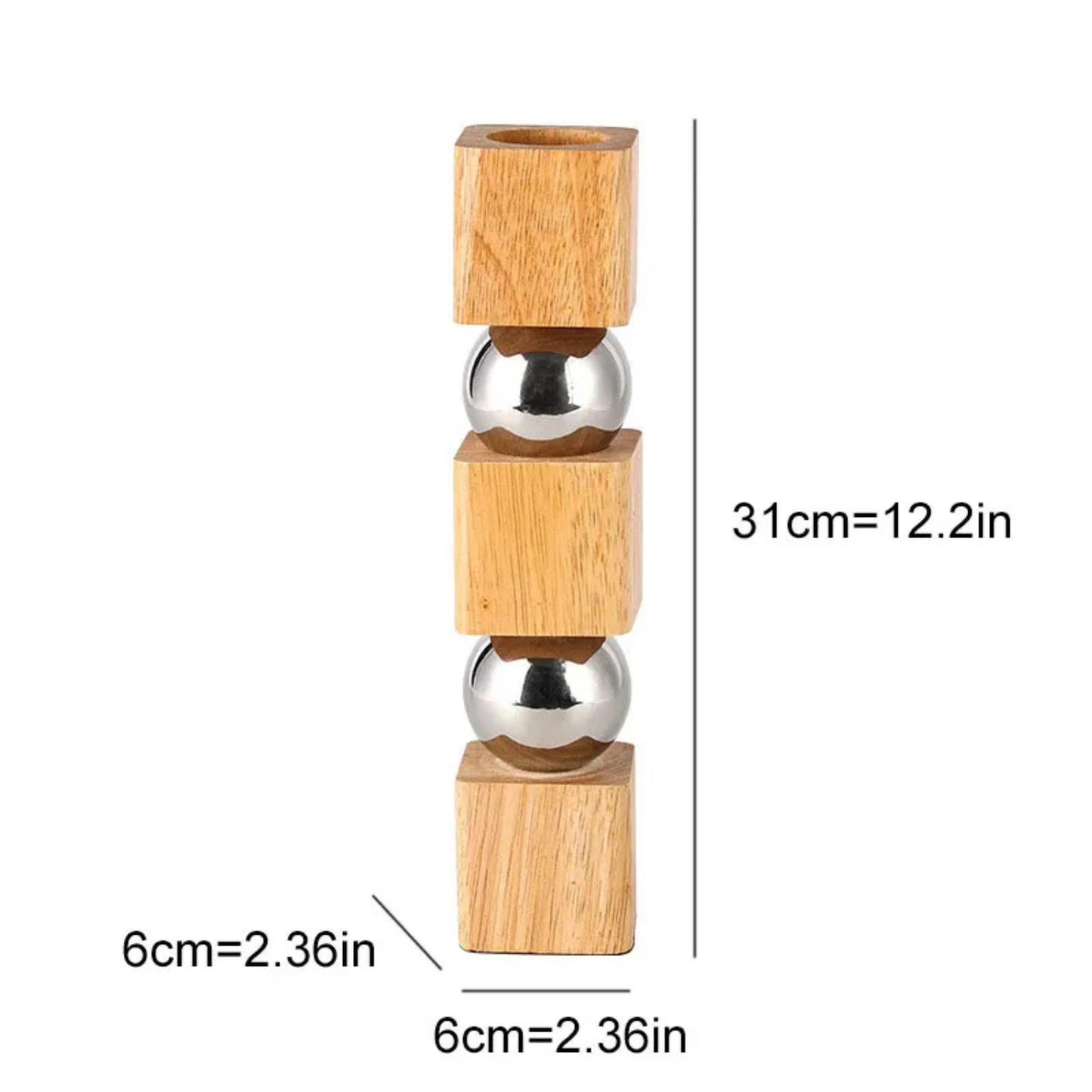 Moderne Metallkugel Holzvase Design Deko