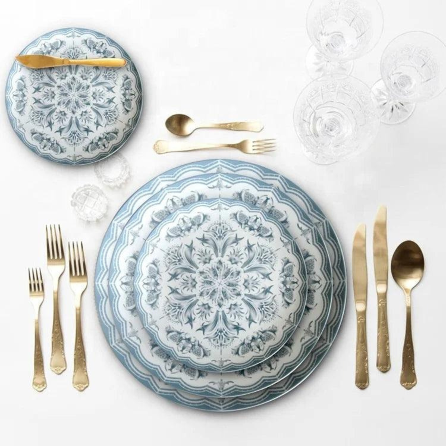 Luxuriöses Bone China Tafelservice 4 tlg