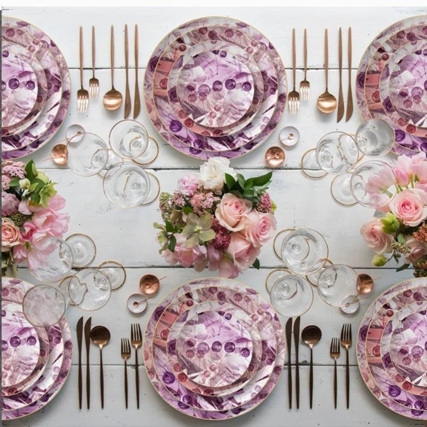 Lila Kirsche Luxus Bone China Geschirrset
