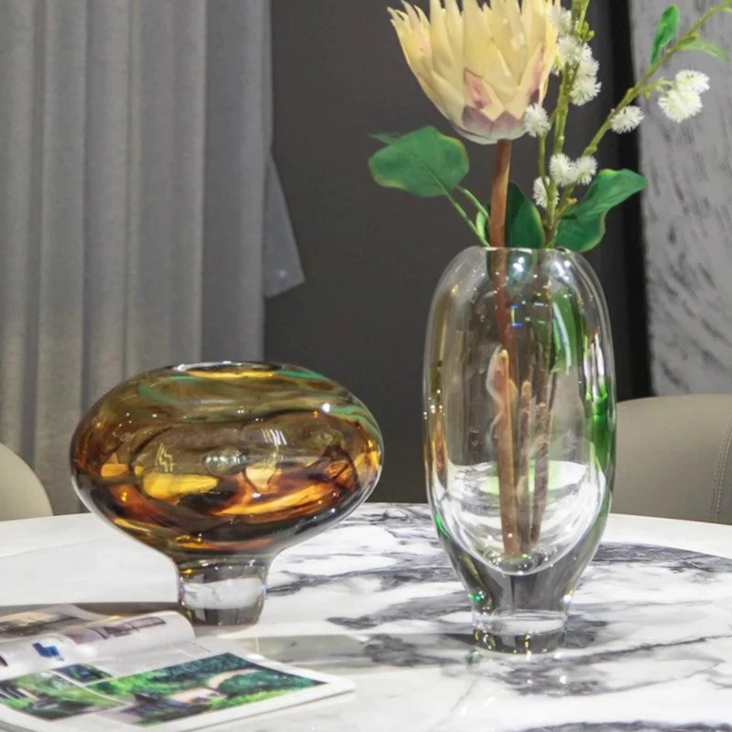 Luxus Handgefertigte Farbige Glasvase – Modernes Design