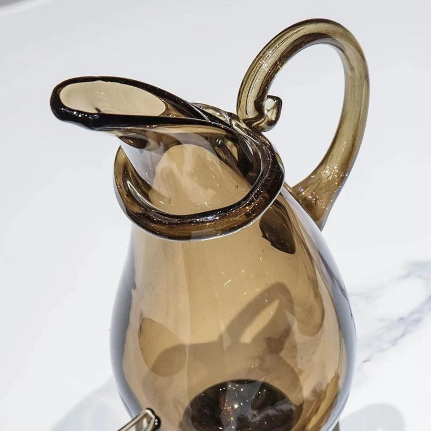 Luxus Kessel-Glasvase – europäischer Stil, brauner Farbton, einzigartig