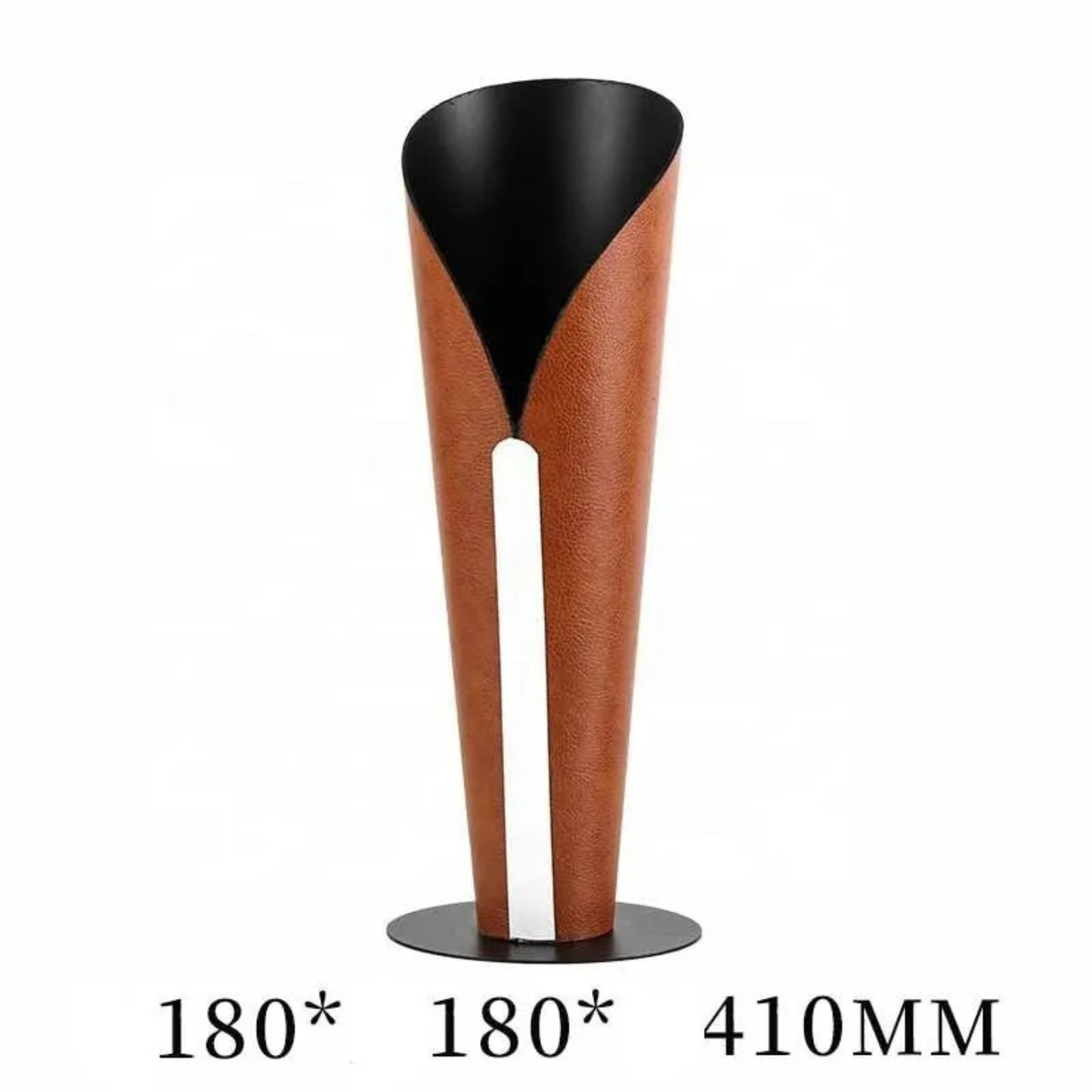 Braun Leder Metall Vase – Modern Minimalistische Deko