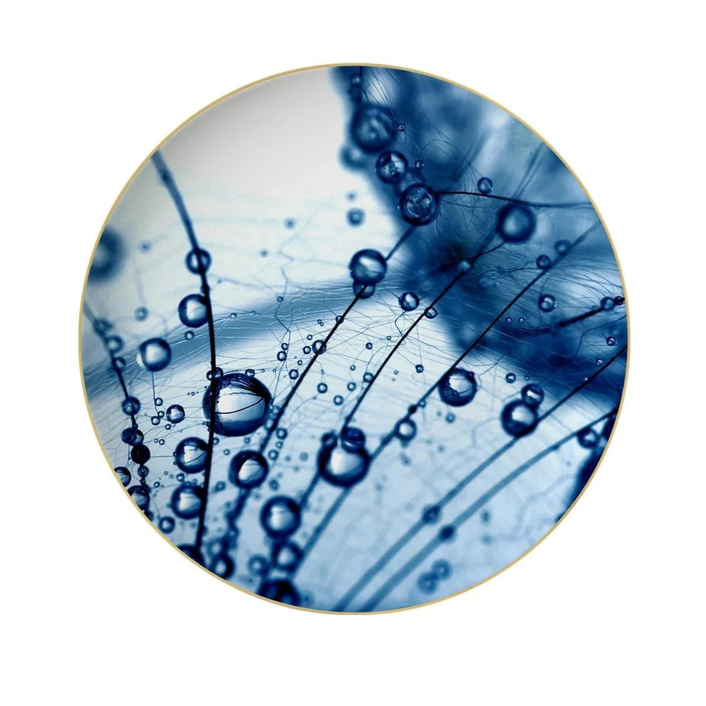 Luxuriöses Blue Crystal Dewdrops Muster Geschirrset