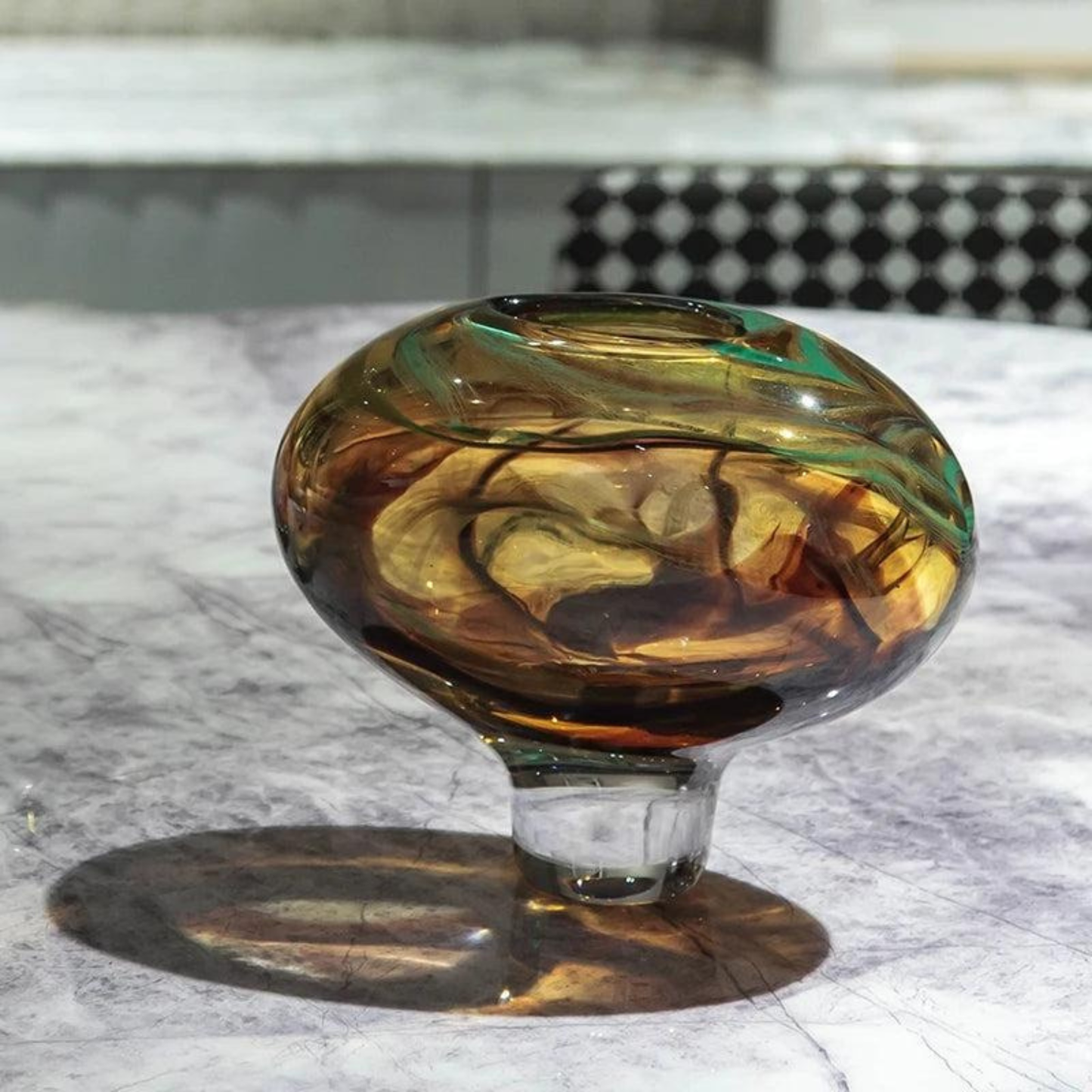 Luxus Handgefertigte Farbige Glasvase – Modernes Design