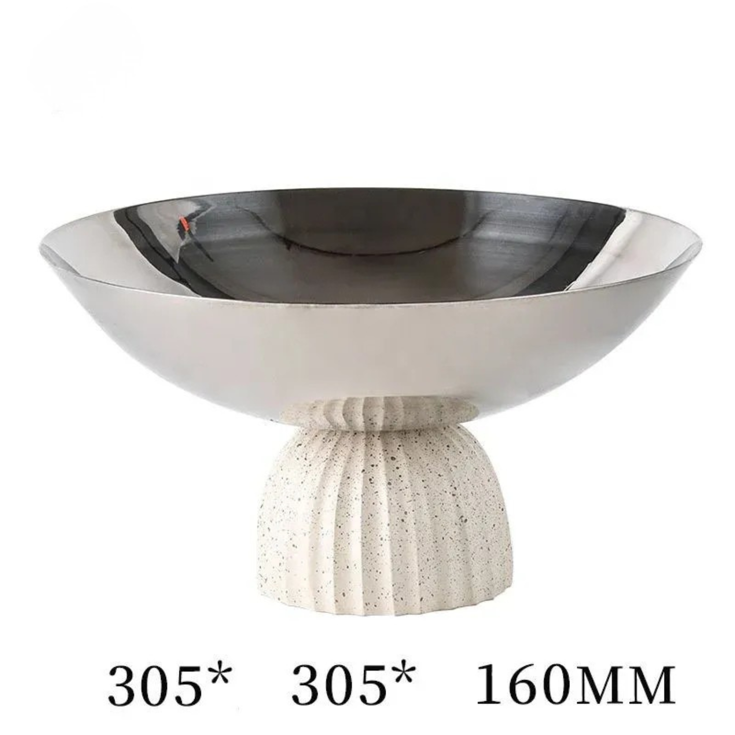 Große Nordische Metall Obstschale mit Harzbasis