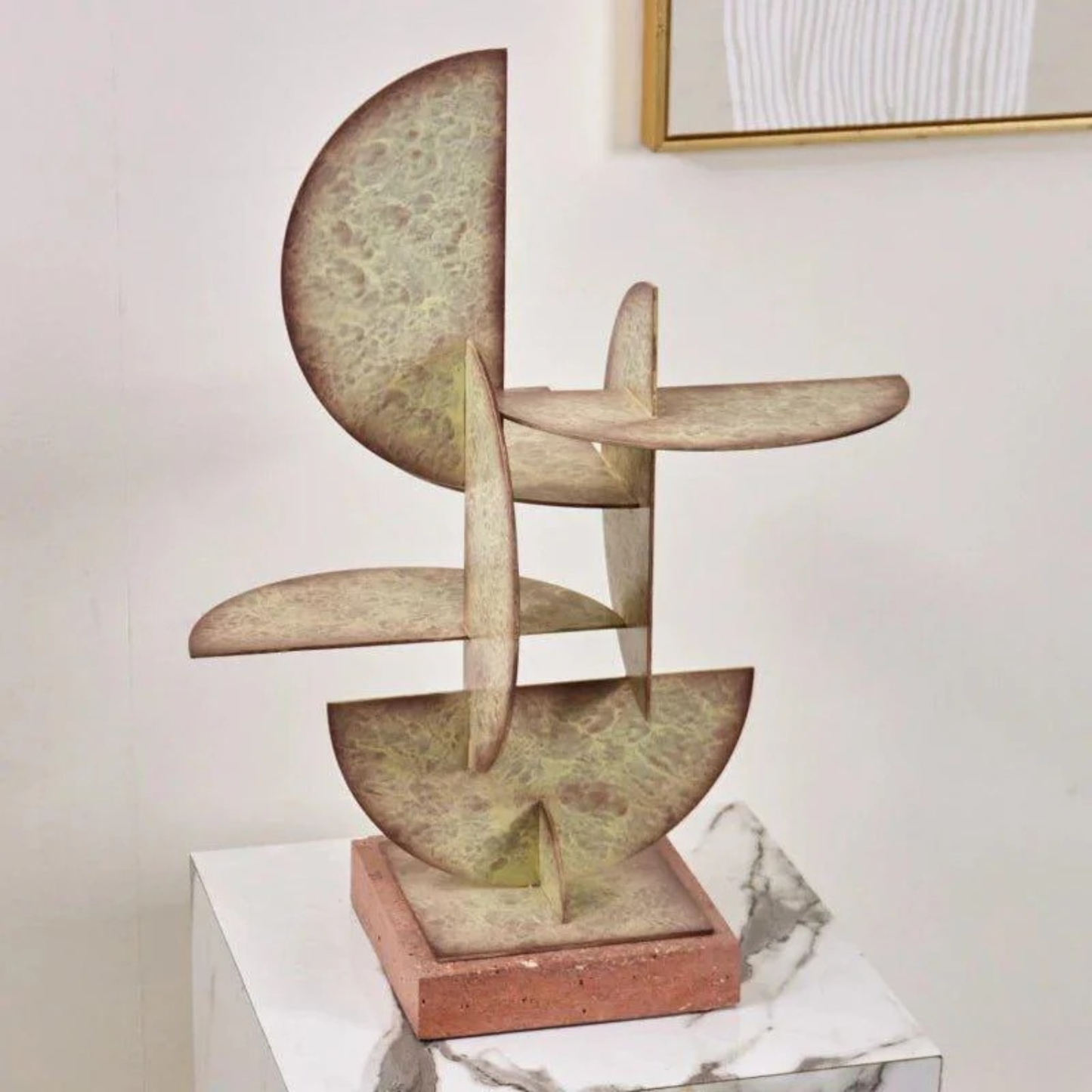 Handgefertigte Eisen-Skulptur im Halbkreis-Design