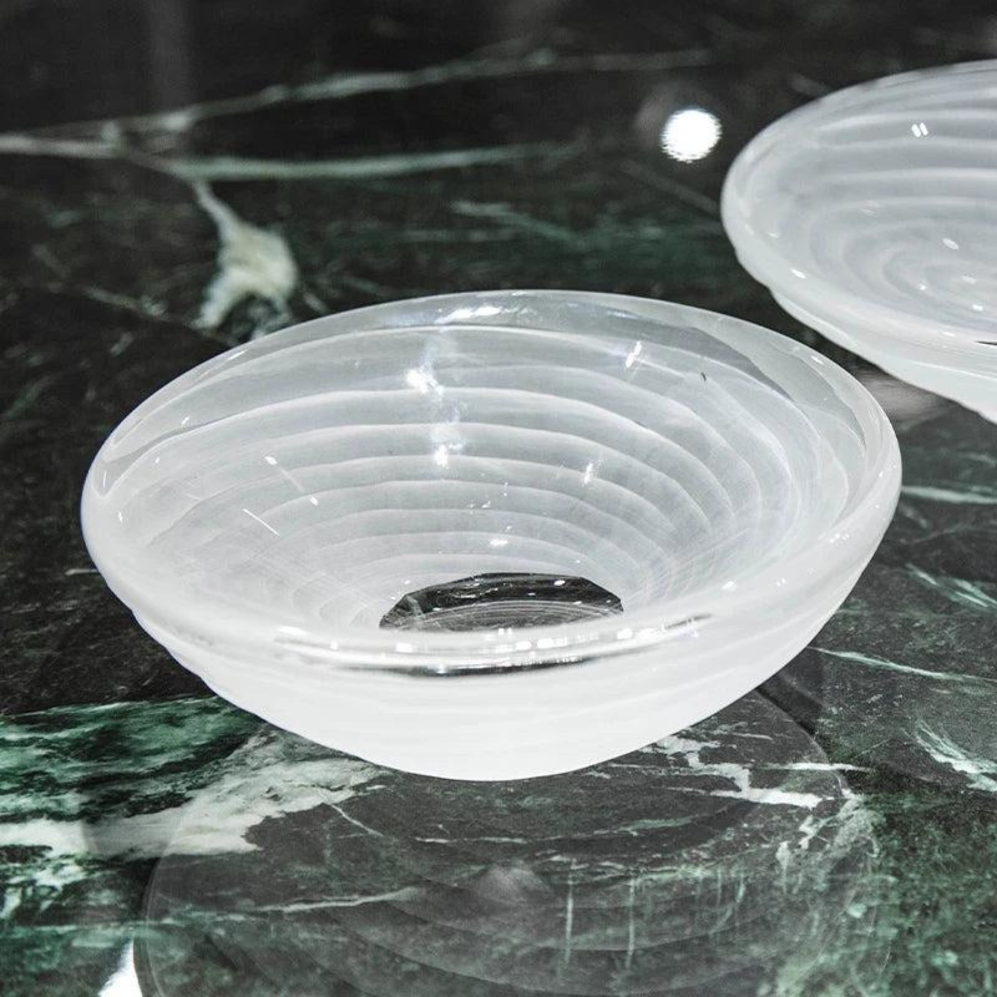 2er Kristall-Obstteller – Dekoratives Glas mit Frostmuster