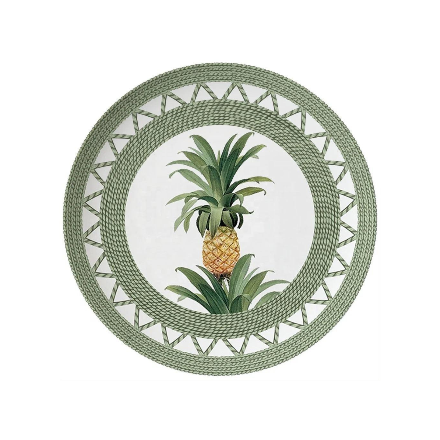Luxuriöses Geschirrset – Ananas Design mit grünen Blättern