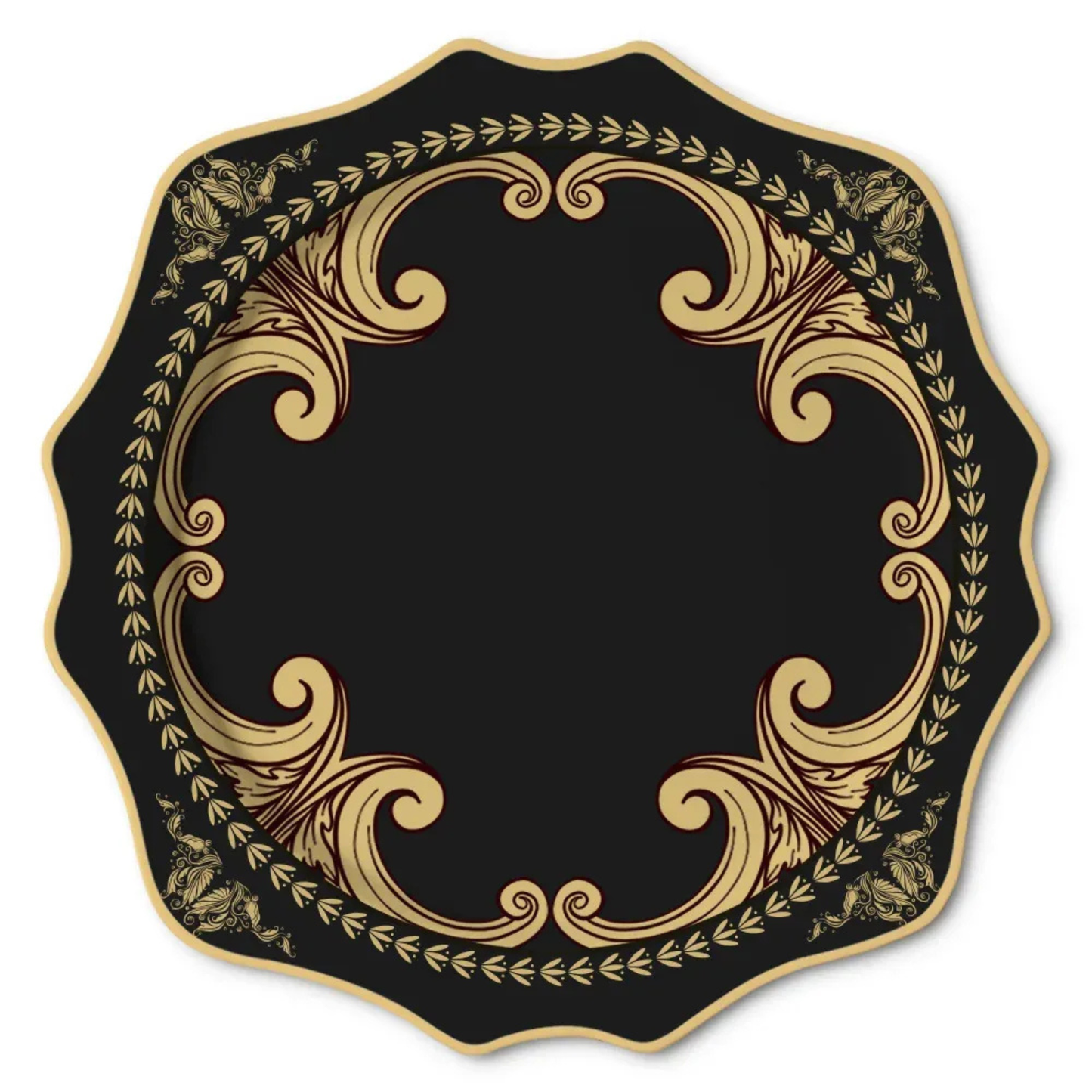Luxuriöses Schwarz-Gold Sonnenblumen Bone China Geschirrset
