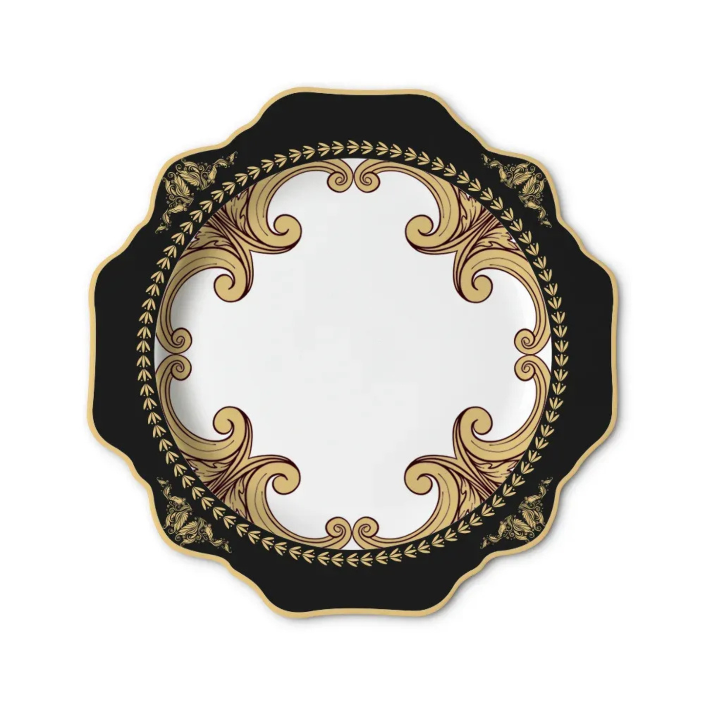 Luxuriöses Schwarz-Gold Sonnenblumen Bone China Geschirrset