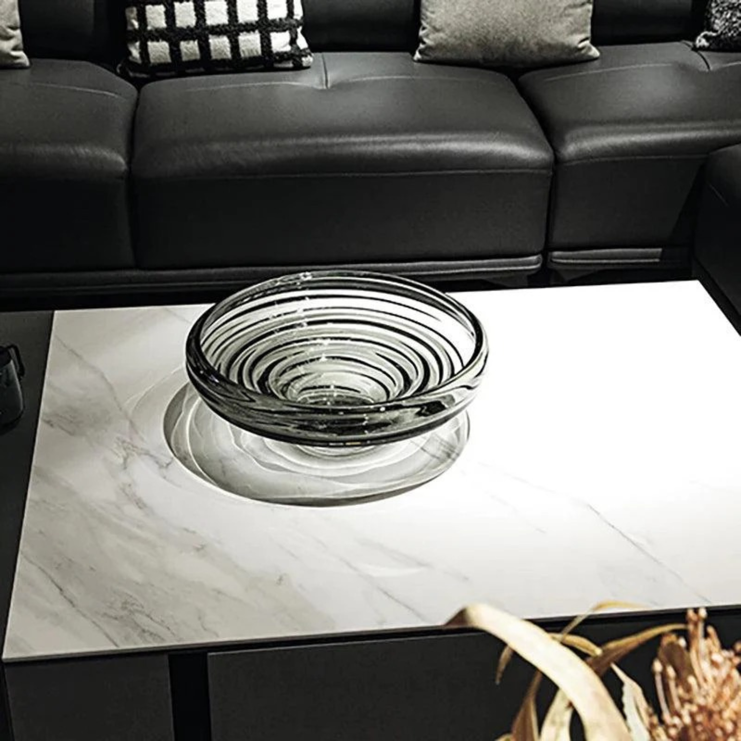 Dekorative Graue Glas-Schale