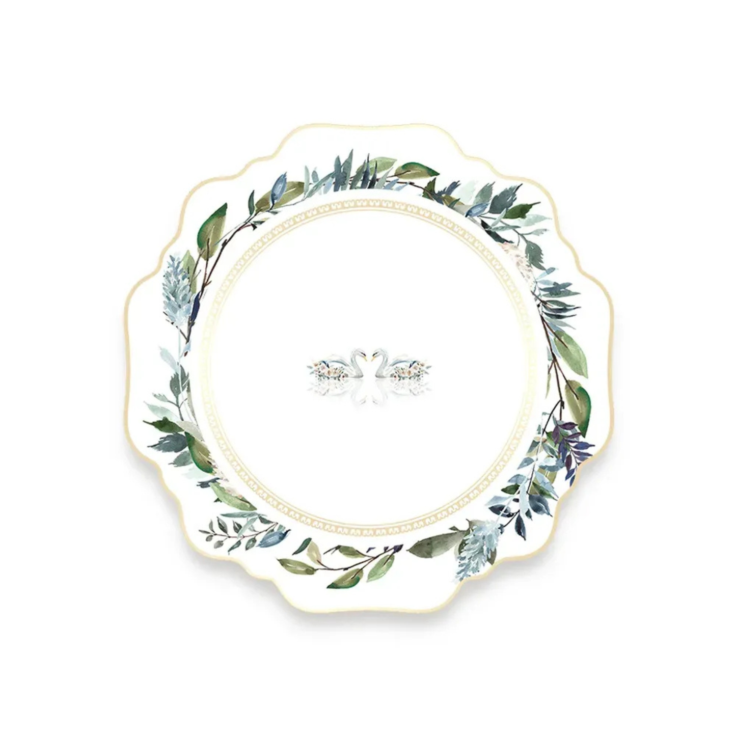 Exquisites Blumengeschirr Set – Bone China Goldrand Luxus