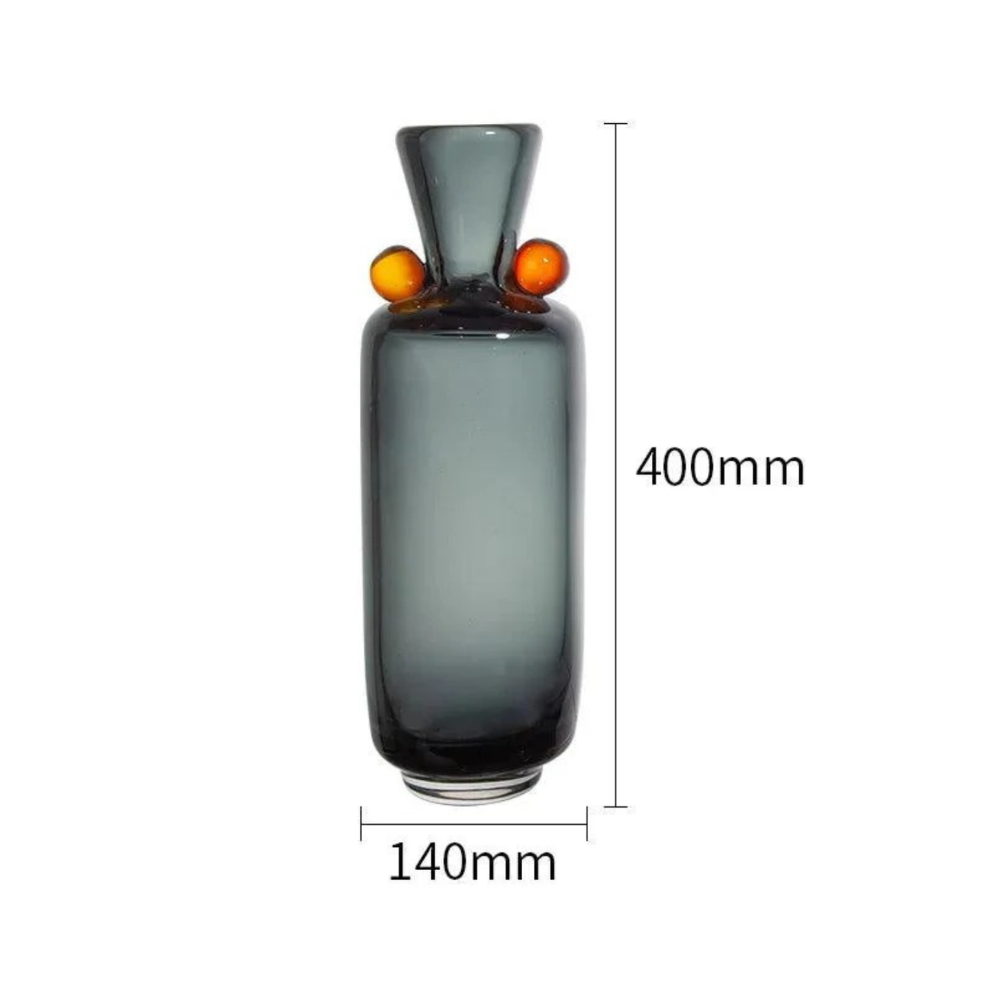 Luxusgraue Glasvase – modern, einzigartig, für Blumen & Hydroponik