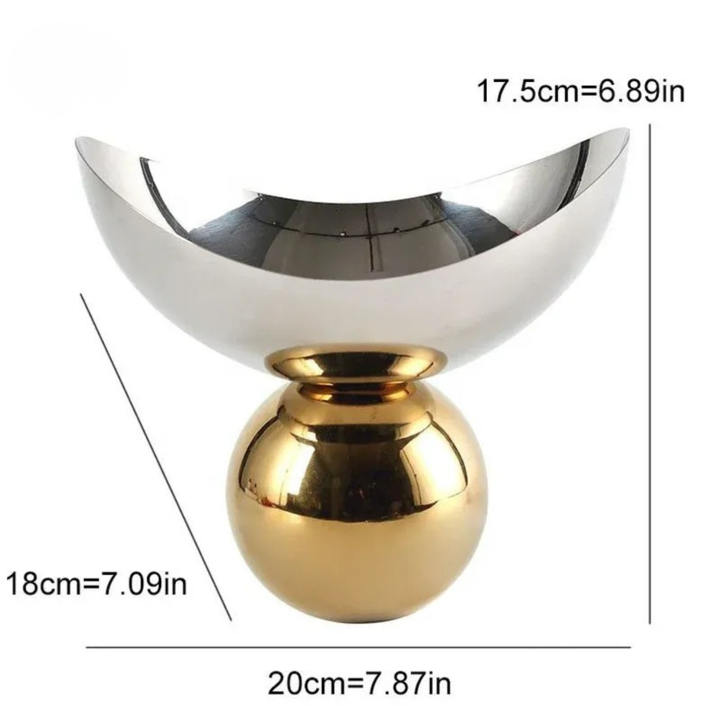 Nordische Edelstahl Obstschale Silber Gold Kugelfuß