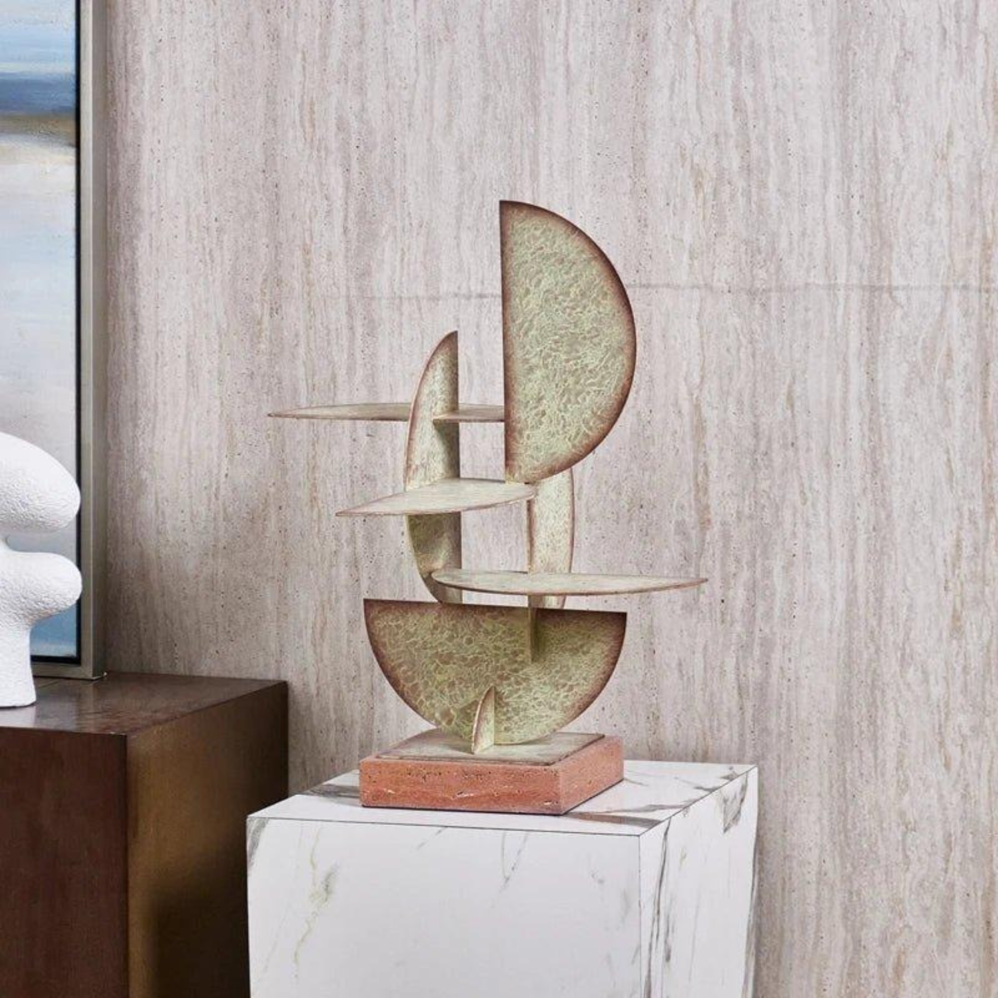 Handgefertigte Eisen-Skulptur im Halbkreis-Design