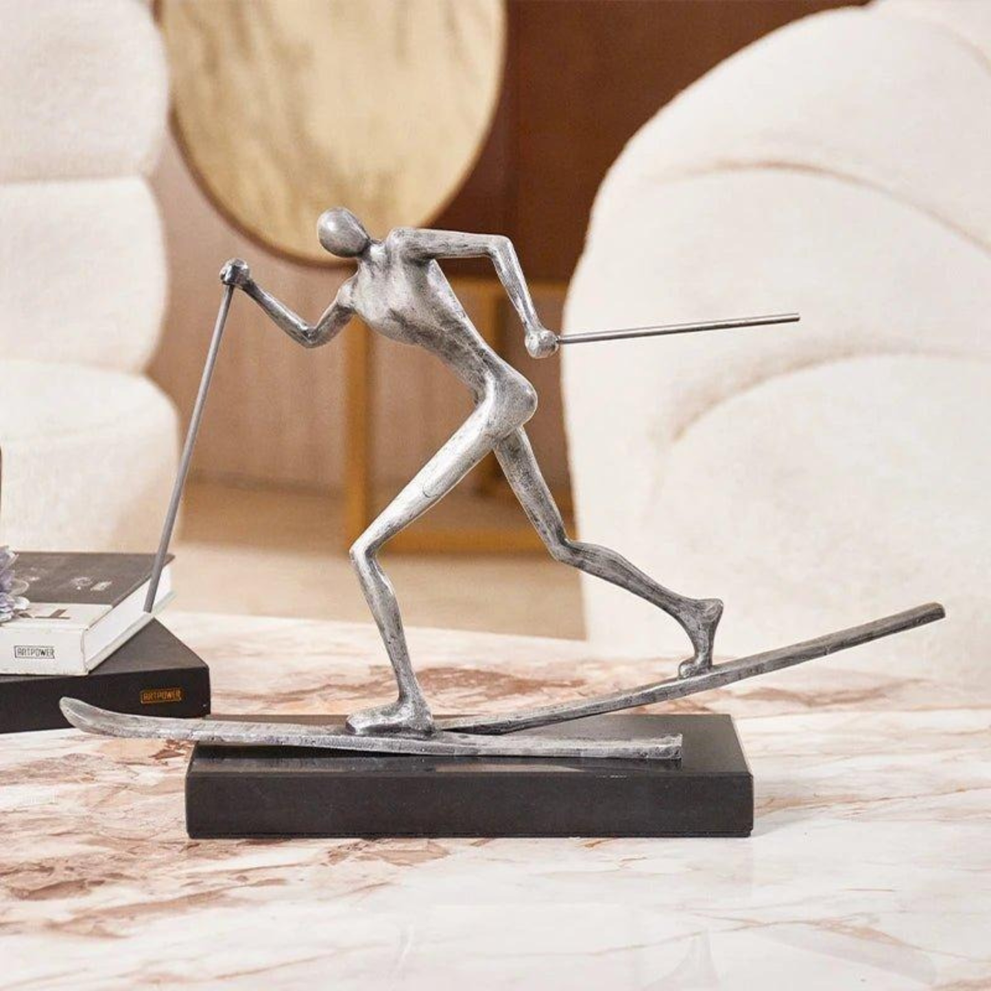 Luxuriöse Skating Man Skulptur – Handgefertigte