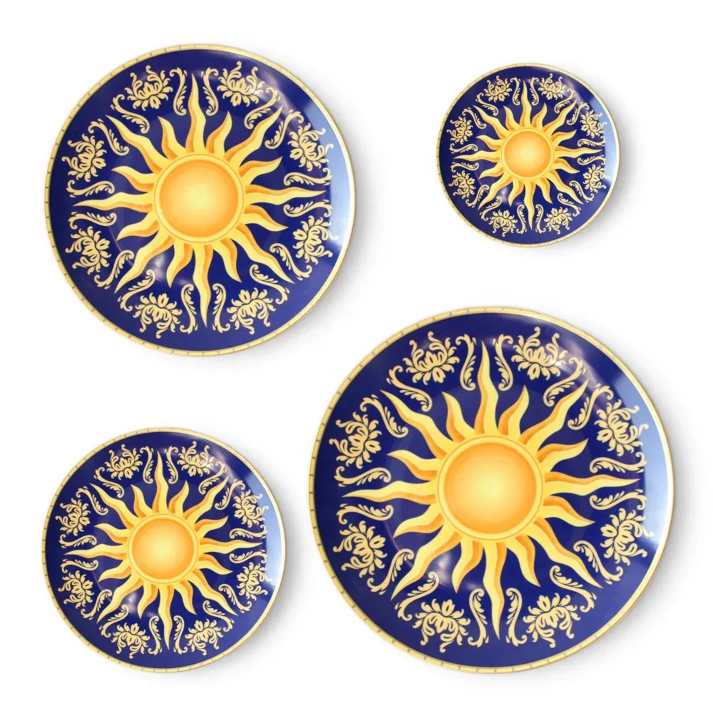 Royal Blau-Gold Sonnen Bone China Geschirrset