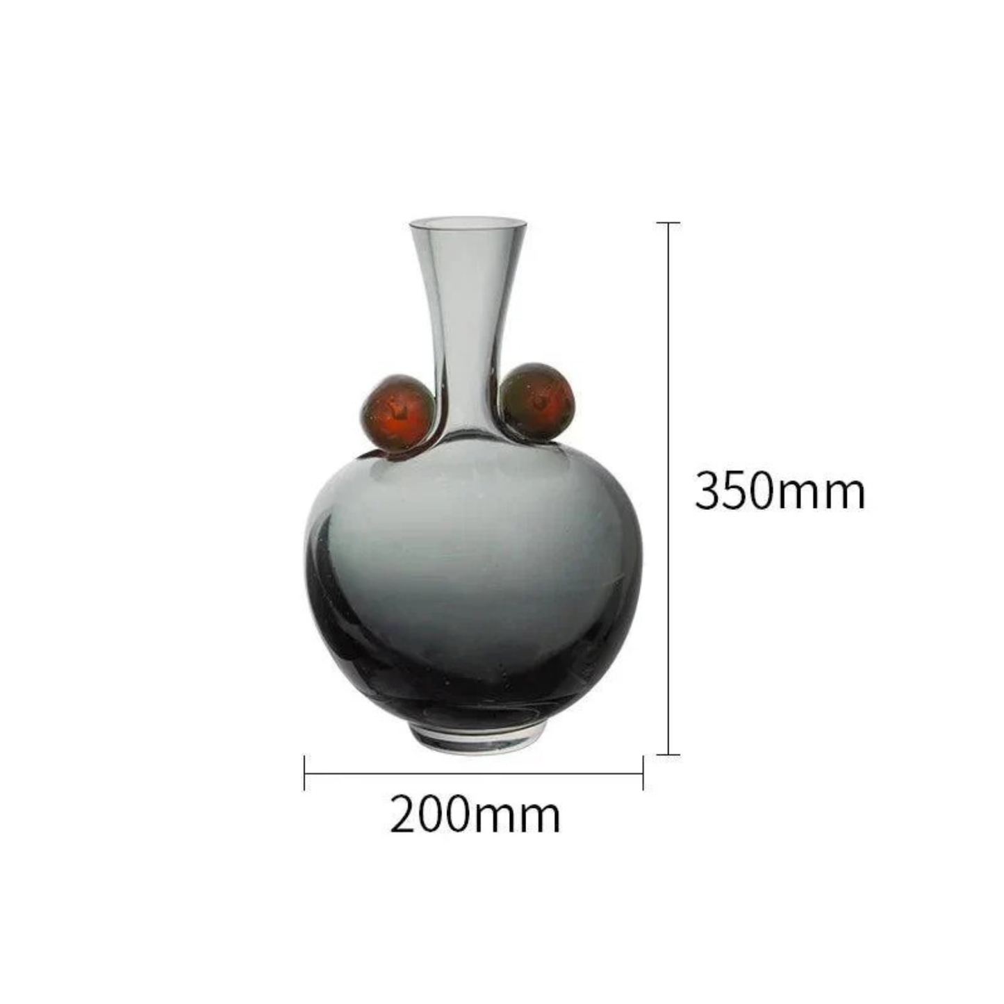 Luxusgraue Glasvase – modern, einzigartig, für Blumen & Hydroponik