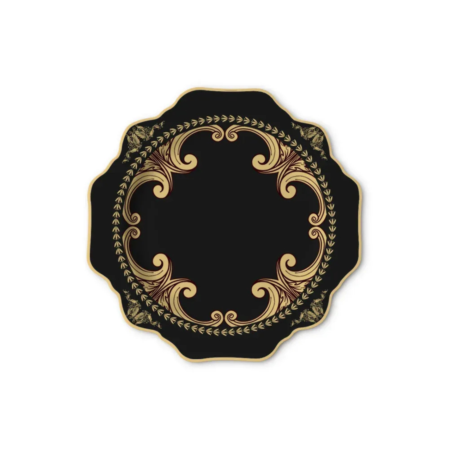 Luxuriöses Schwarz-Gold Sonnenblumen Bone China Geschirrset
