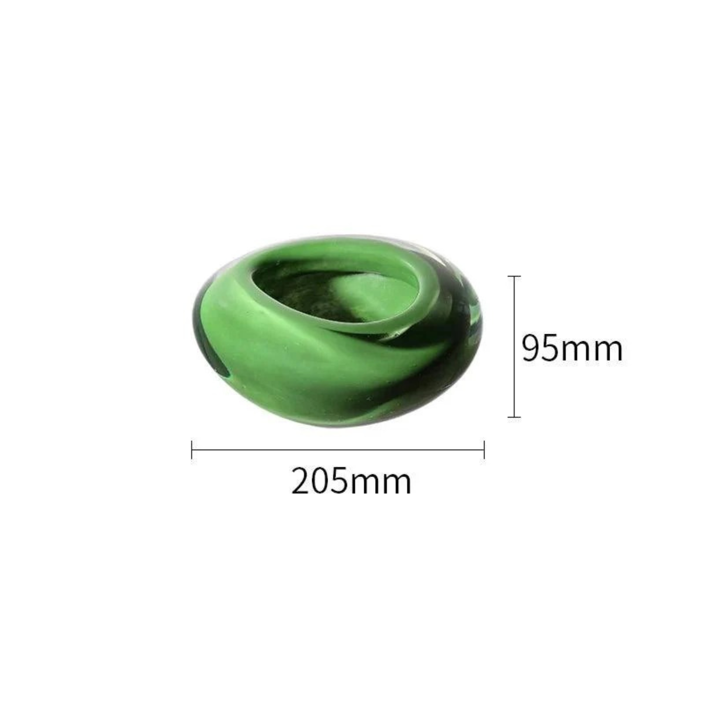 2er Set Grüne Fancy Glas Schale – Dekorative Murano Glas Ornament