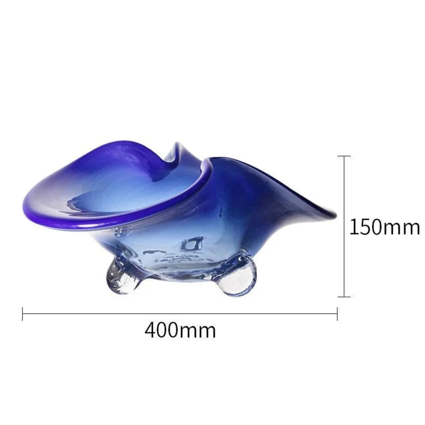 Modern Luxus Handgefertigte Große Blaue Kristallglas Schalen