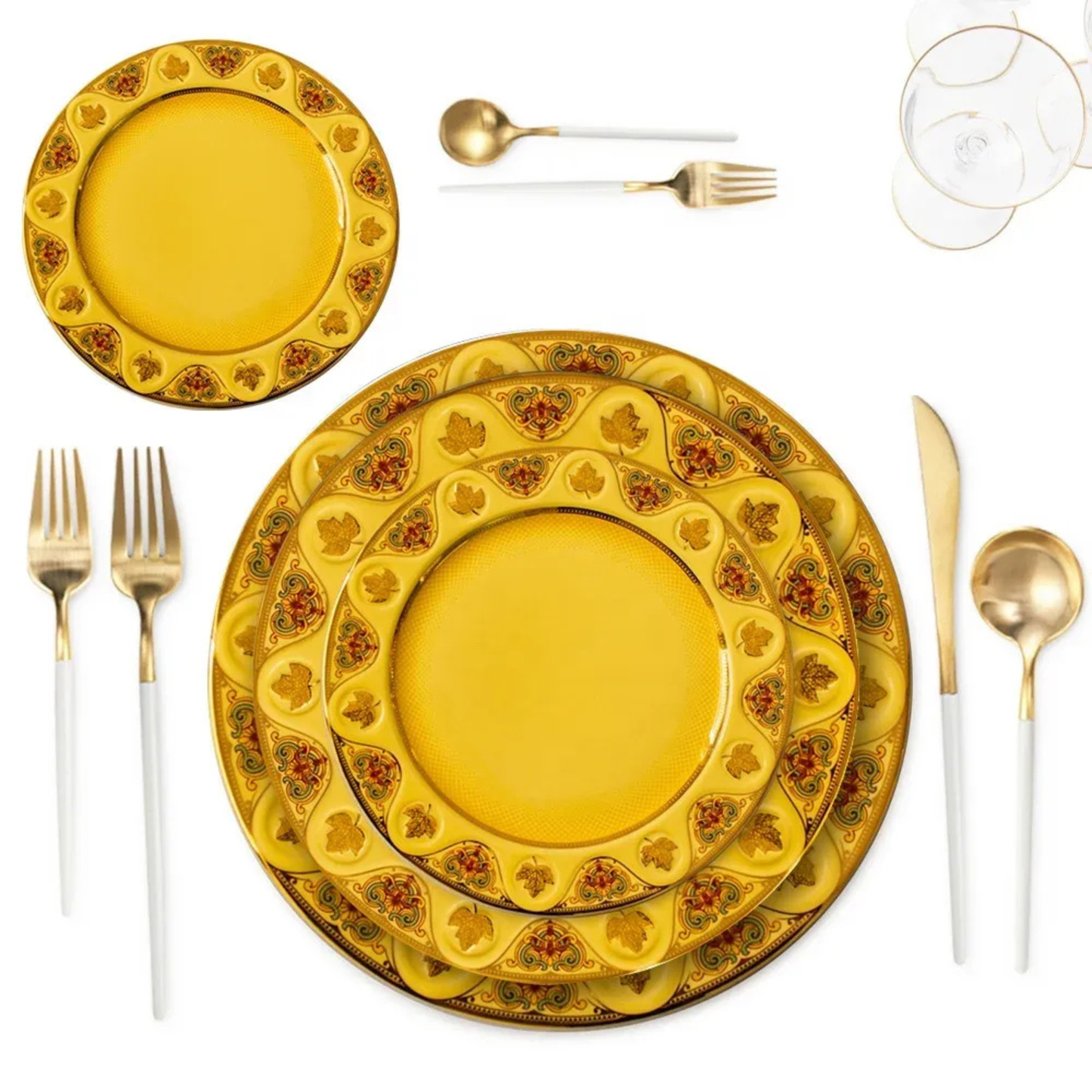 Nordic Luxus Bone China Geschirr Set mit Goldrand