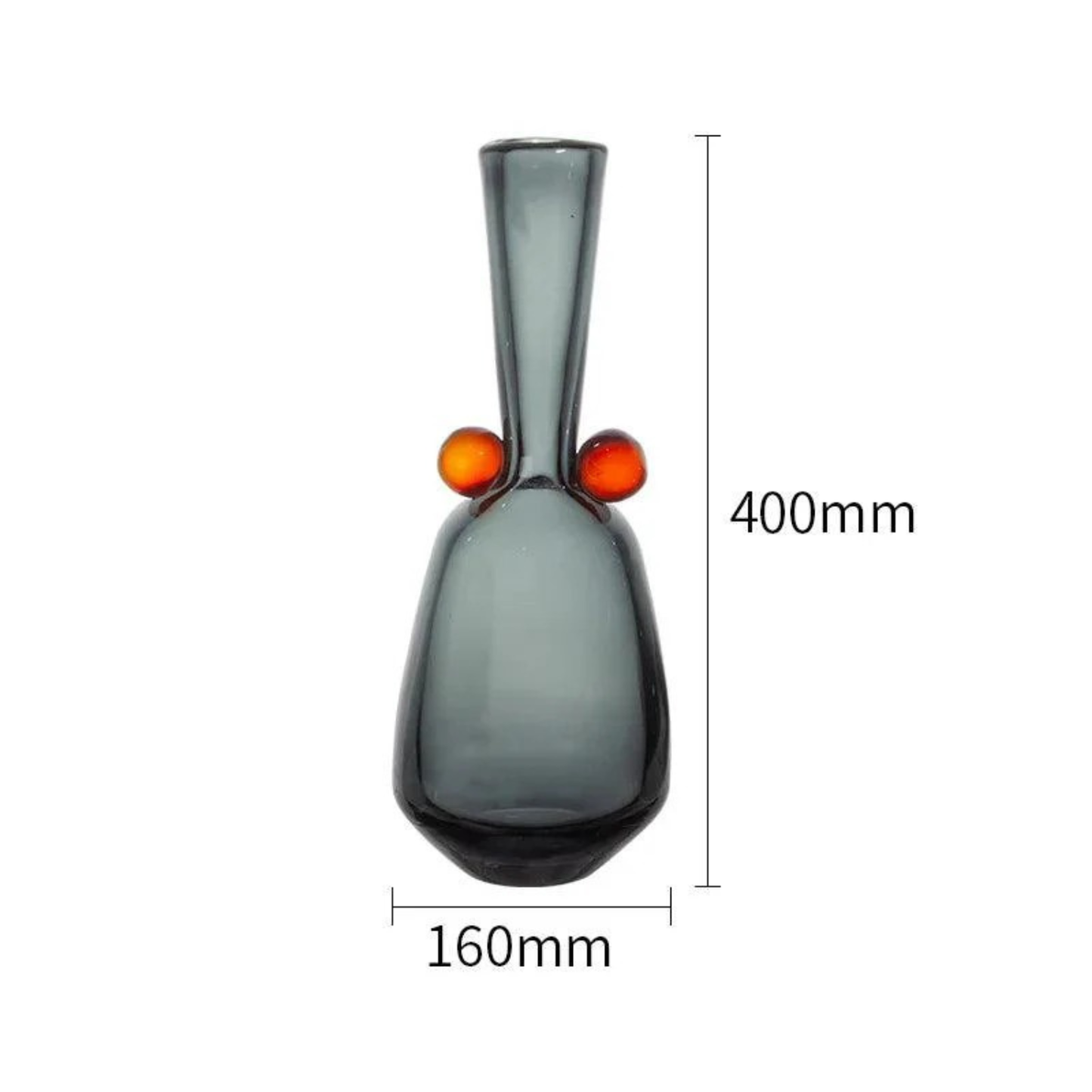 Luxusgraue Glasvase – modern, einzigartig, für Blumen & Hydroponik