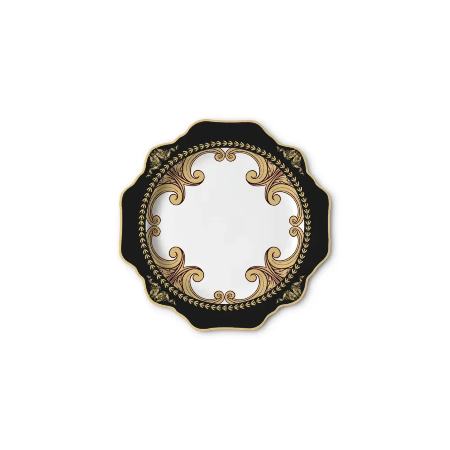 Luxuriöses Schwarz-Gold Sonnenblumen Bone China Geschirrset