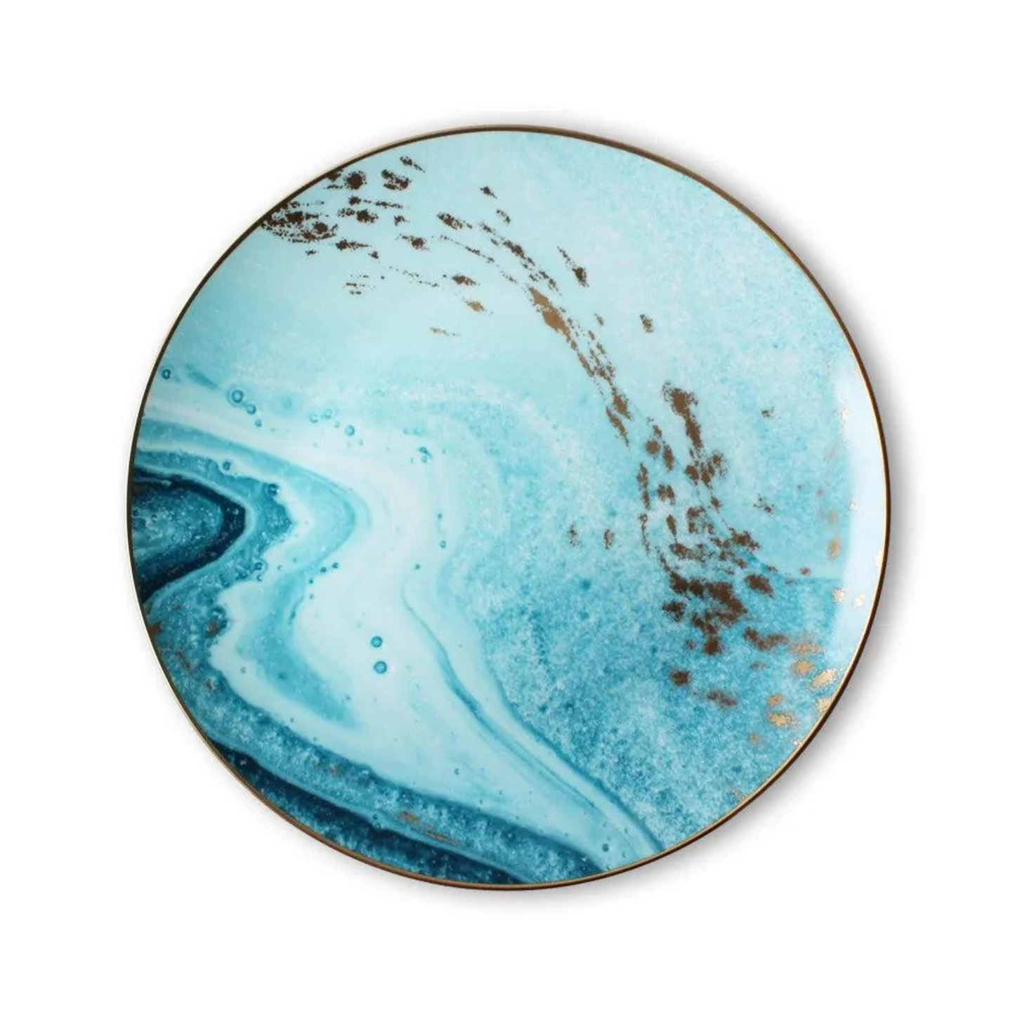 Blau Goldrand Klassisches Luxus Geschirrset