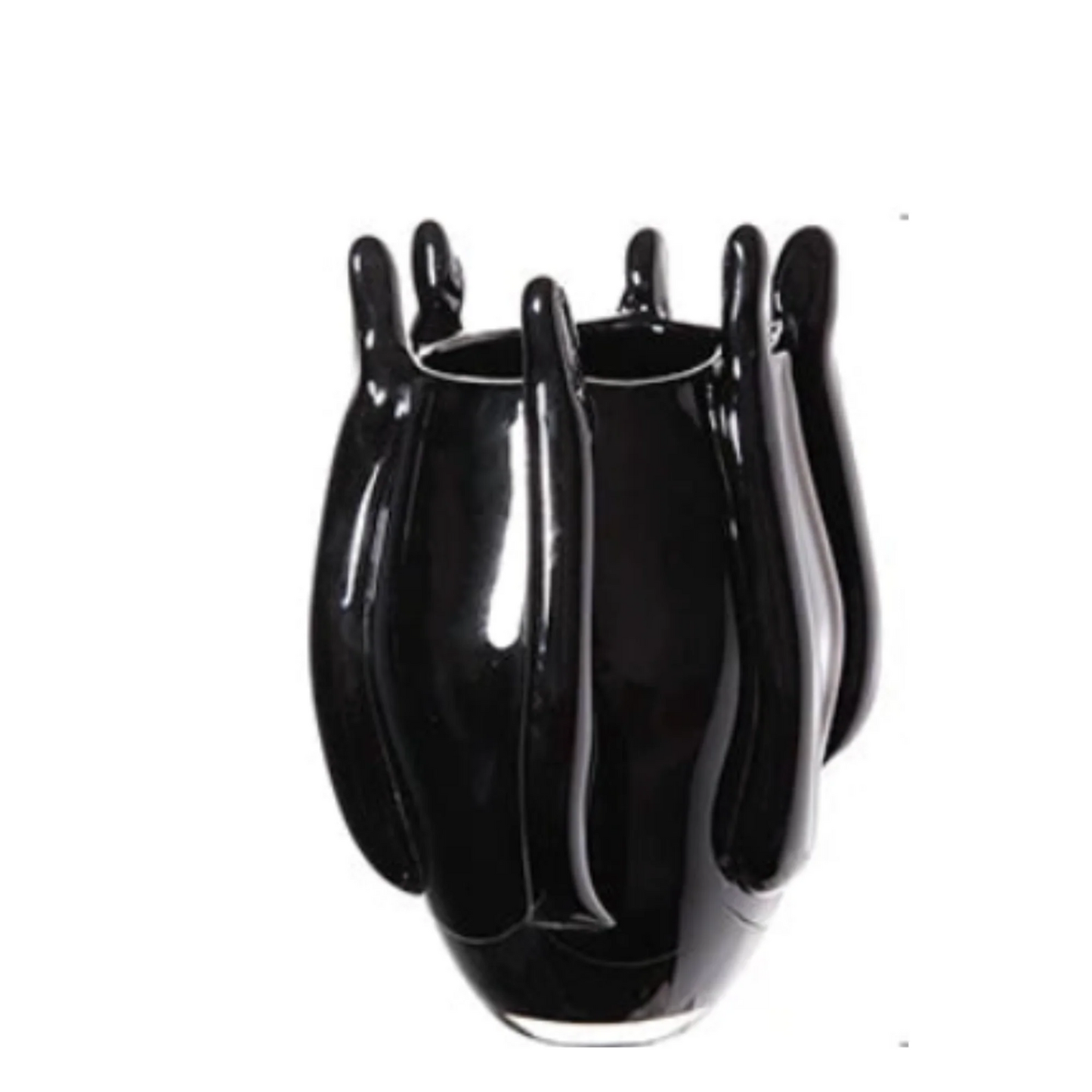 Luxus schwarze Glasvase – modern, einzigartig, Wohnraum Centerpiece