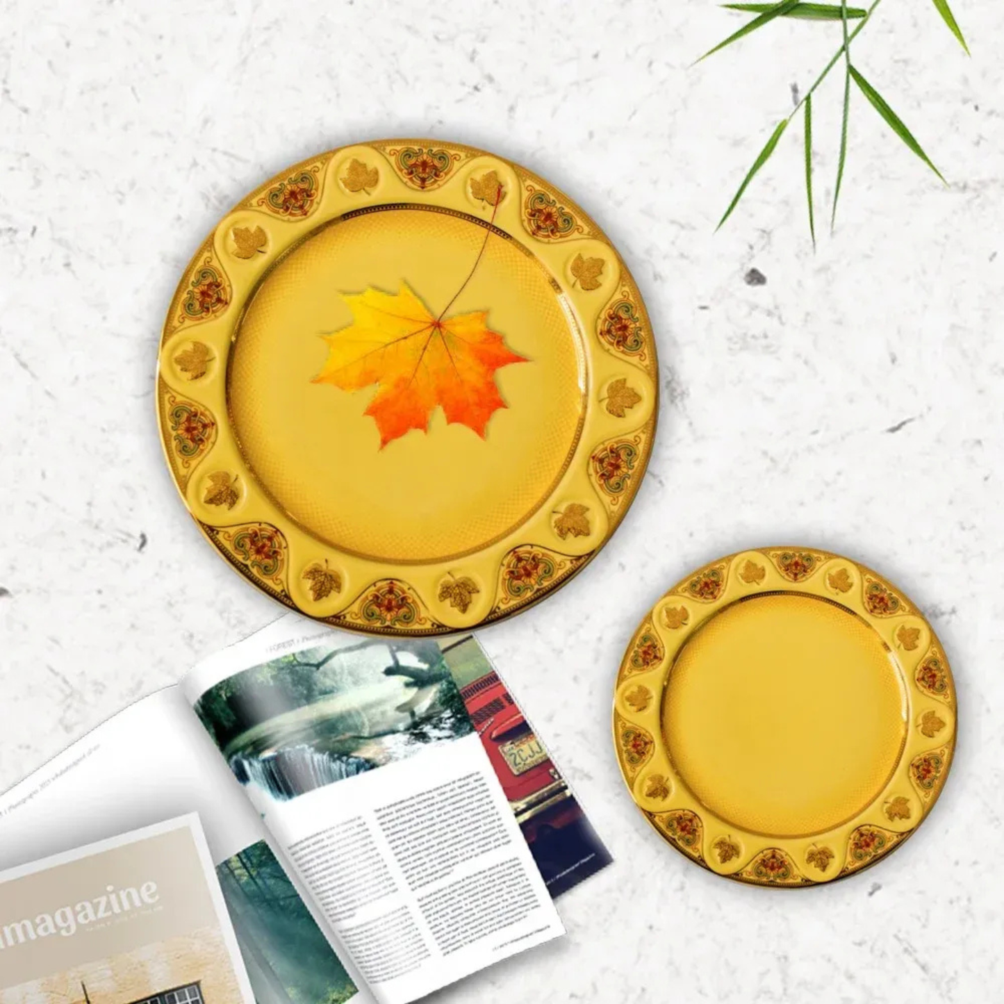 Nordic Luxus Bone China Geschirr Set mit Goldrand