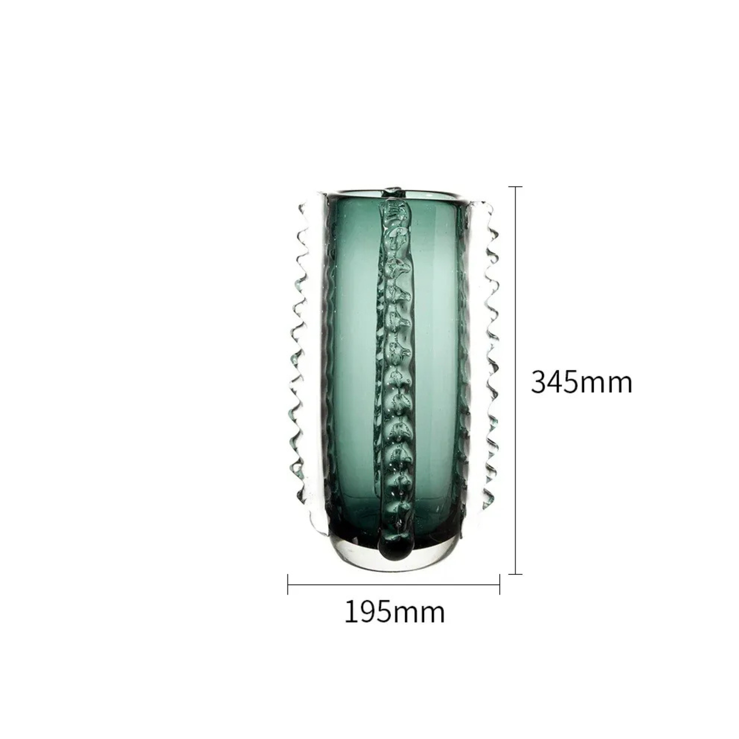 Set aus 2 handgefertigten Glasvasen – dick, schwer, luxuriös, modern
