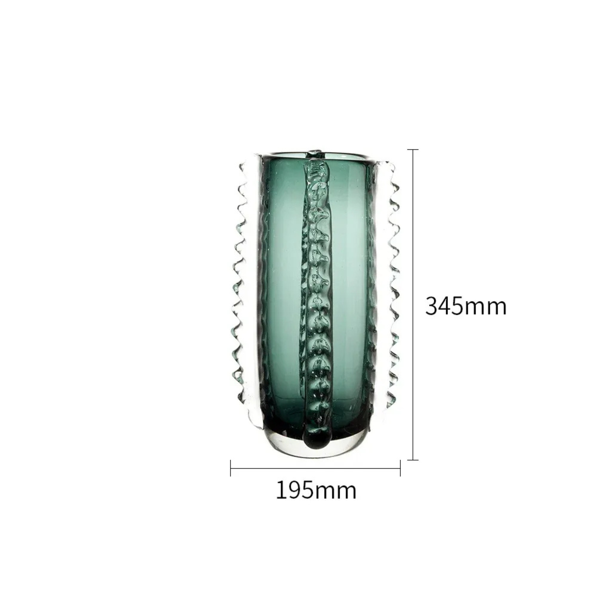 Set aus 2 handgefertigten Glasvasen – dick, schwer, luxuriös, modern