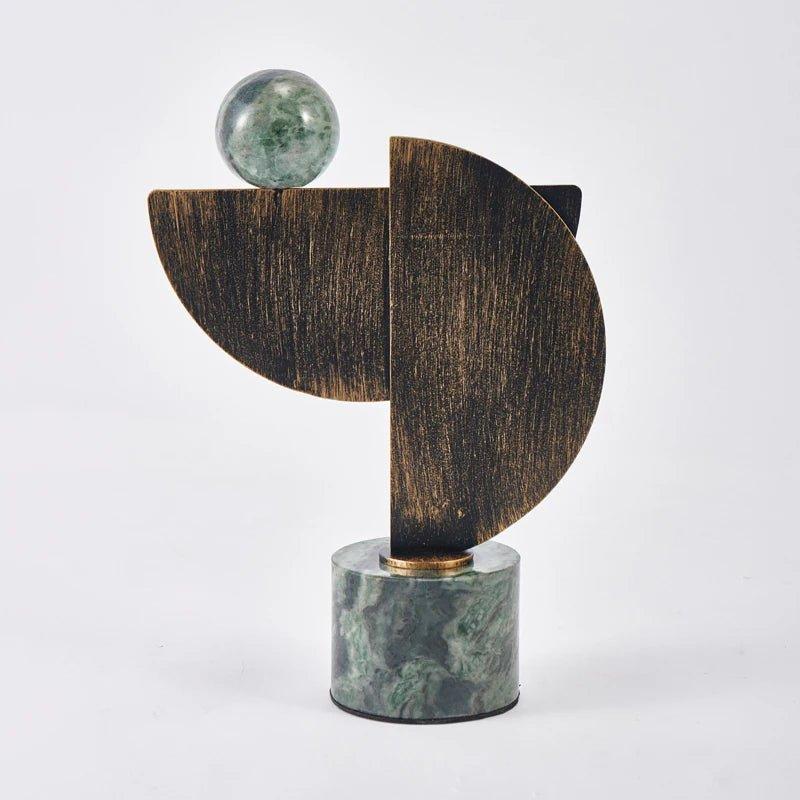 Abstrakte Bronze - Skulptur mit Marmorsockel – Handgefertigte - Quality Elegance