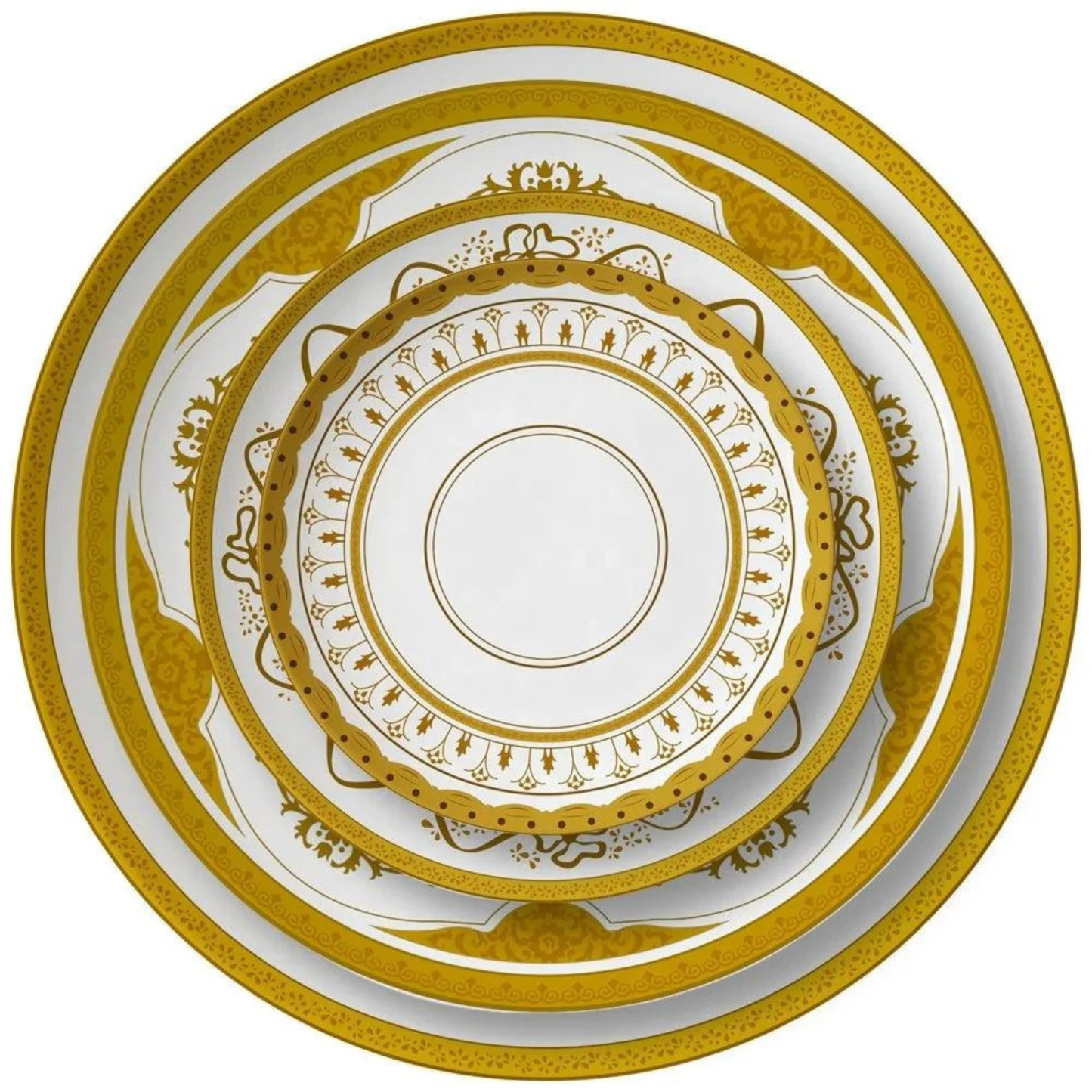 Luxuriöses Nordic Gold Bone China Geschirrset