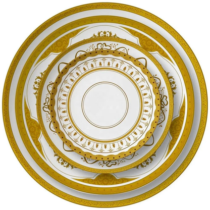 Luxuriöses Nordic Gold Bone China Geschirrset