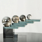 Luxus Silber Kristall Skulptur Geometrisches Glas Design Deko