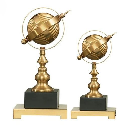 Luxus Gold Globus Set Metall Dekofiguren Büro Wohnraum Design