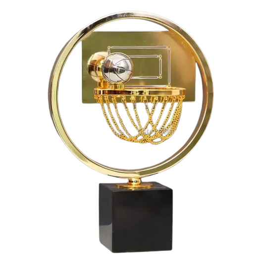 Goldene Basketball Dekofigur Luxus Metall Kreis Design
