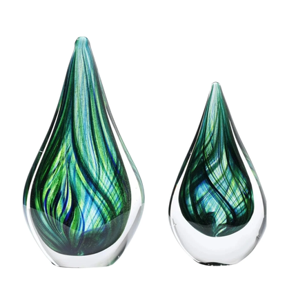 Stilvolle Handgeblasene Grüne Glaskuppel & Deko-Kugel Set