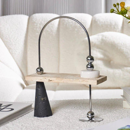 Modernes Marmor-Balance-Dekorobjekt – Handgefertigte