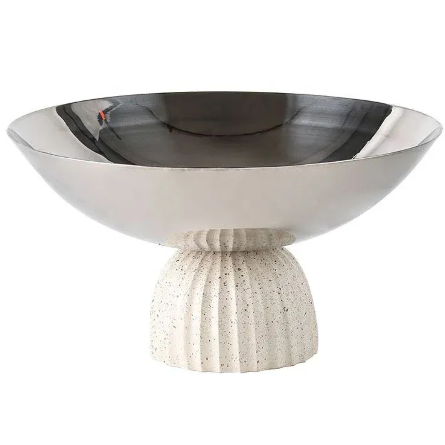 Große Nordische Metall Obstschale mit Harzbasis